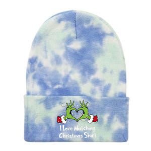 Funny Couple Christmas I Love Matching Christmas Tie Dye 12in Knit Beanie