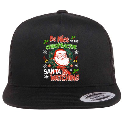Funny Chiropractor Christmas Holiday Festive Santa Claus Funny Gift Flat Bill Trucker Hat