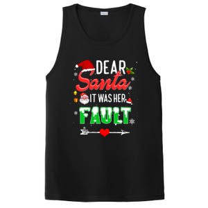 Funny Christmas Couples Gift Dear Santa It Was Her Fault Gift PosiCharge Competitor Tank