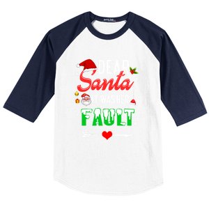 Funny Christmas Couples Gift Dear Santa It Was Her Fault Gift Baseball Sleeve Shirt