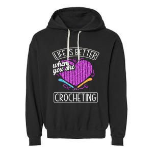 Funny Crocheting Crochet Quote Crocheter Garment-Dyed Fleece Hoodie