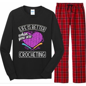 Funny Crocheting Crochet Quote Crocheter Long Sleeve Pajama Set