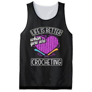 Funny Crocheting Crochet Quote Crocheter Mesh Reversible Basketball Jersey Tank