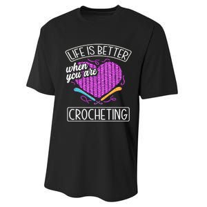 Funny Crocheting Crochet Quote Crocheter Performance Sprint T-Shirt