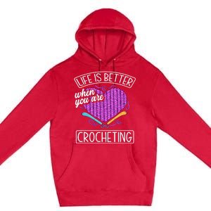 Funny Crocheting Crochet Quote Crocheter Premium Pullover Hoodie