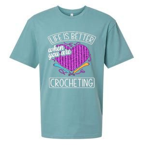 Funny Crocheting Crochet Quote Crocheter Sueded Cloud Jersey T-Shirt