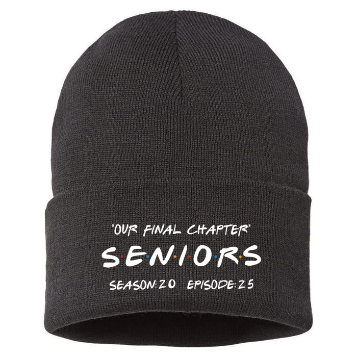 Final Chapter Class Of 2025 Senior Retro Funny Seniors 2025 Sustainable Knit Beanie