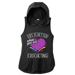 Funny Crocheting Crochet Quote Crocheter Ladies PosiCharge Tri-Blend Wicking Draft Hoodie Tank