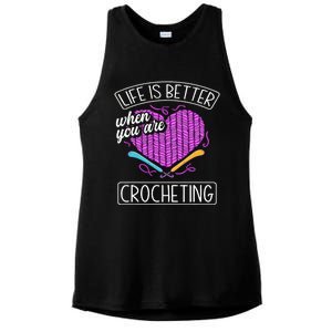 Funny Crocheting Crochet Quote Crocheter Ladies PosiCharge Tri-Blend Wicking Tank