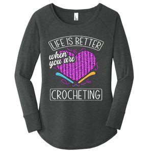 Funny Crocheting Crochet Quote Crocheter Women's Perfect Tri Tunic Long Sleeve Shirt