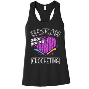 Funny Crocheting Crochet Quote Crocheter Women's Racerback Tank