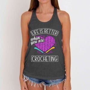 Funny Crocheting Crochet Quote Crocheter Women's Knotted Racerback Tank