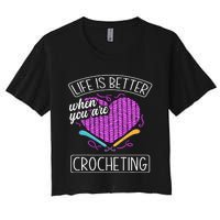 Funny Crocheting Crochet Quote Crocheter Women's Crop Top Tee