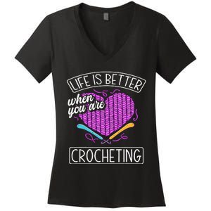 Funny Crocheting Crochet Quote Crocheter Women's V-Neck T-Shirt