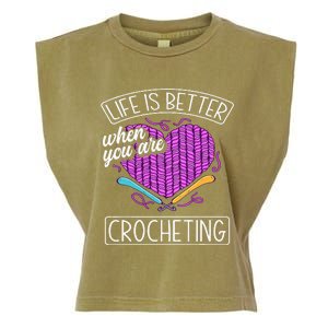 Funny Crocheting Crochet Quote Crocheter Garment-Dyed Women's Muscle Tee