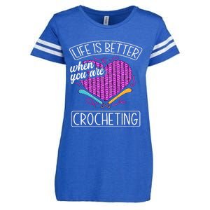 Funny Crocheting Crochet Quote Crocheter Enza Ladies Jersey Football T-Shirt