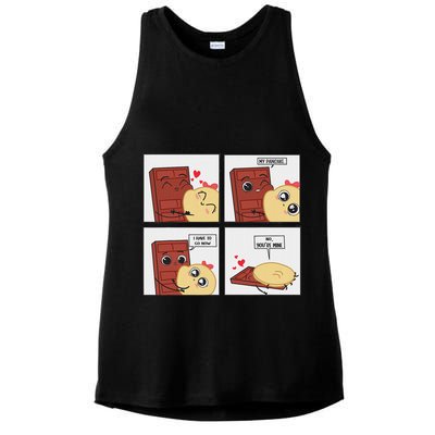 Funny Cute Couple Journey Choco And Pancake Romantic Lover Ladies PosiCharge Tri-Blend Wicking Tank