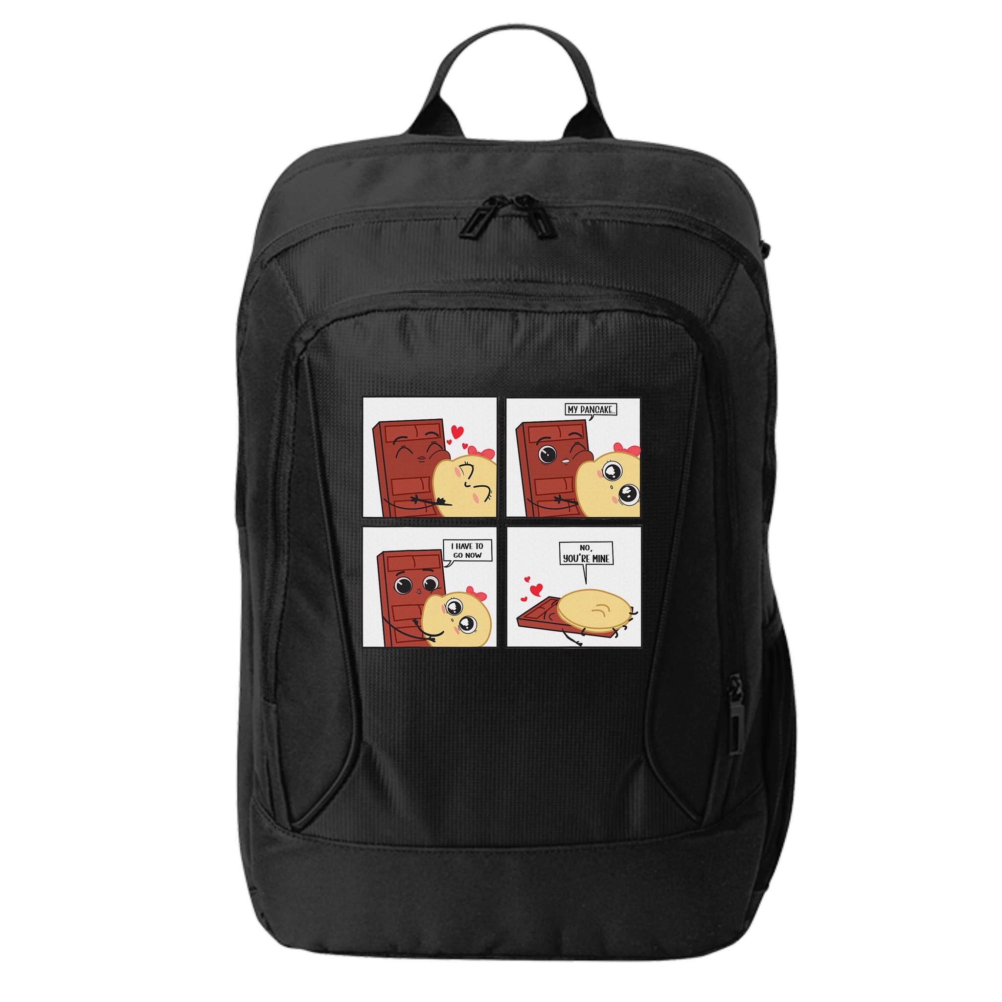 Funny Cute Couple Journey Choco And Pancake Romantic Lover City Backpack
