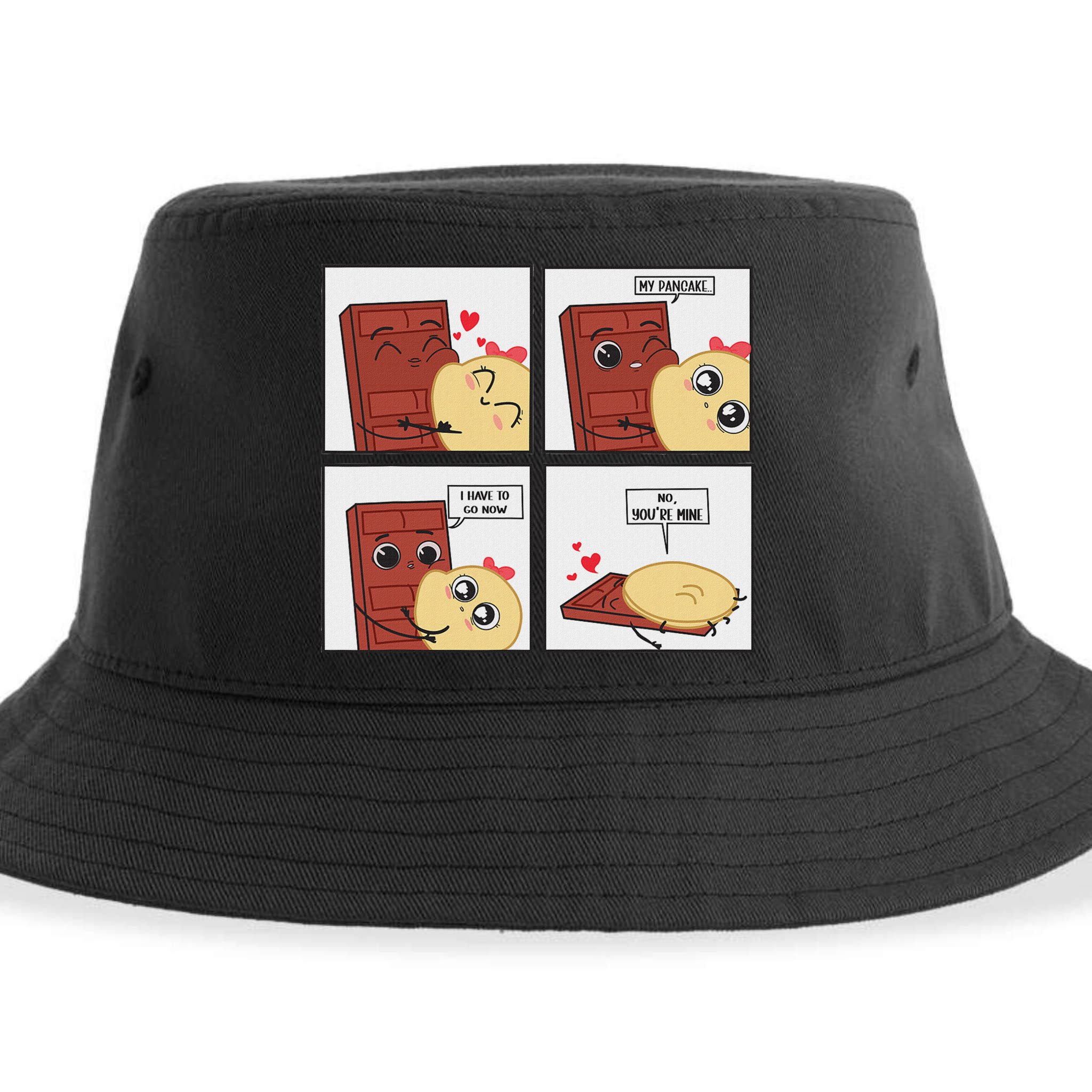 Funny Cute Couple Journey Choco And Pancake Romantic Lover Sustainable Bucket Hat