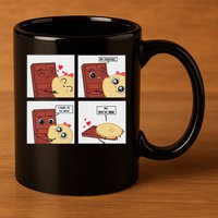 Funny Cute Couple Journey Choco And Pancake Romantic Lover 11oz C Handle Ceramic Mug