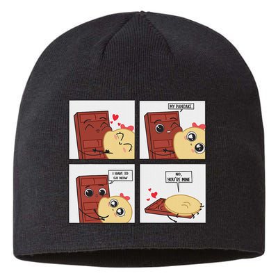Funny Cute Couple Journey Choco And Pancake Romantic Lover Sustainable Beanie