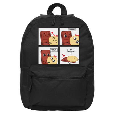 Funny Cute Couple Journey Choco And Pancake Romantic Lover 16 in Basic Backpack