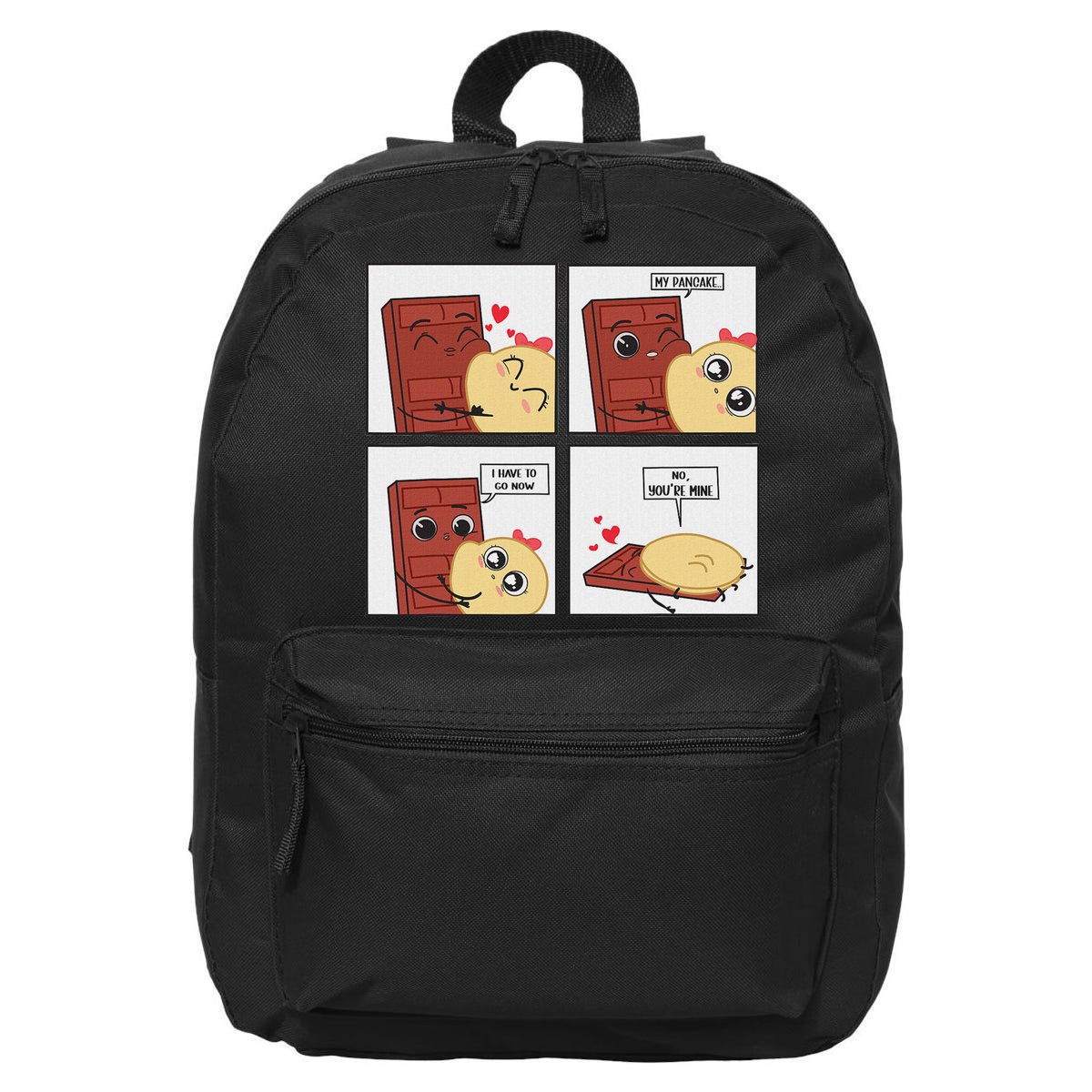 Funny Cute Couple Journey Choco And Pancake Romantic Lover 16 in Basic Backpack