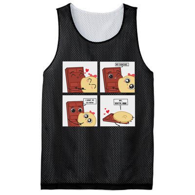 Funny Cute Couple Journey Choco And Pancake Romantic Lover Mesh Reversible Basketball Jersey Tank