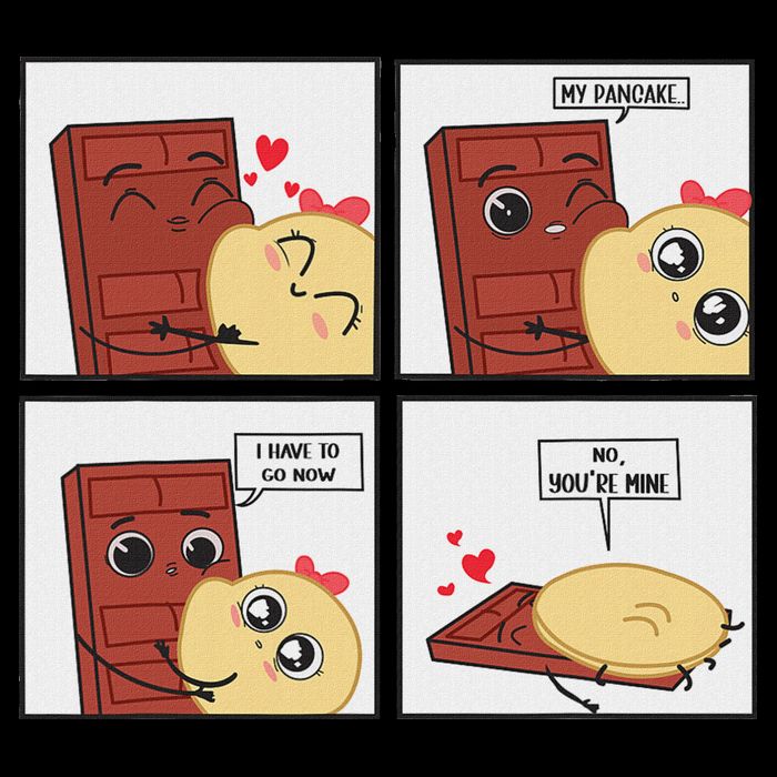 Funny Cute Couple Journey Choco And Pancake Romantic Lover Poster