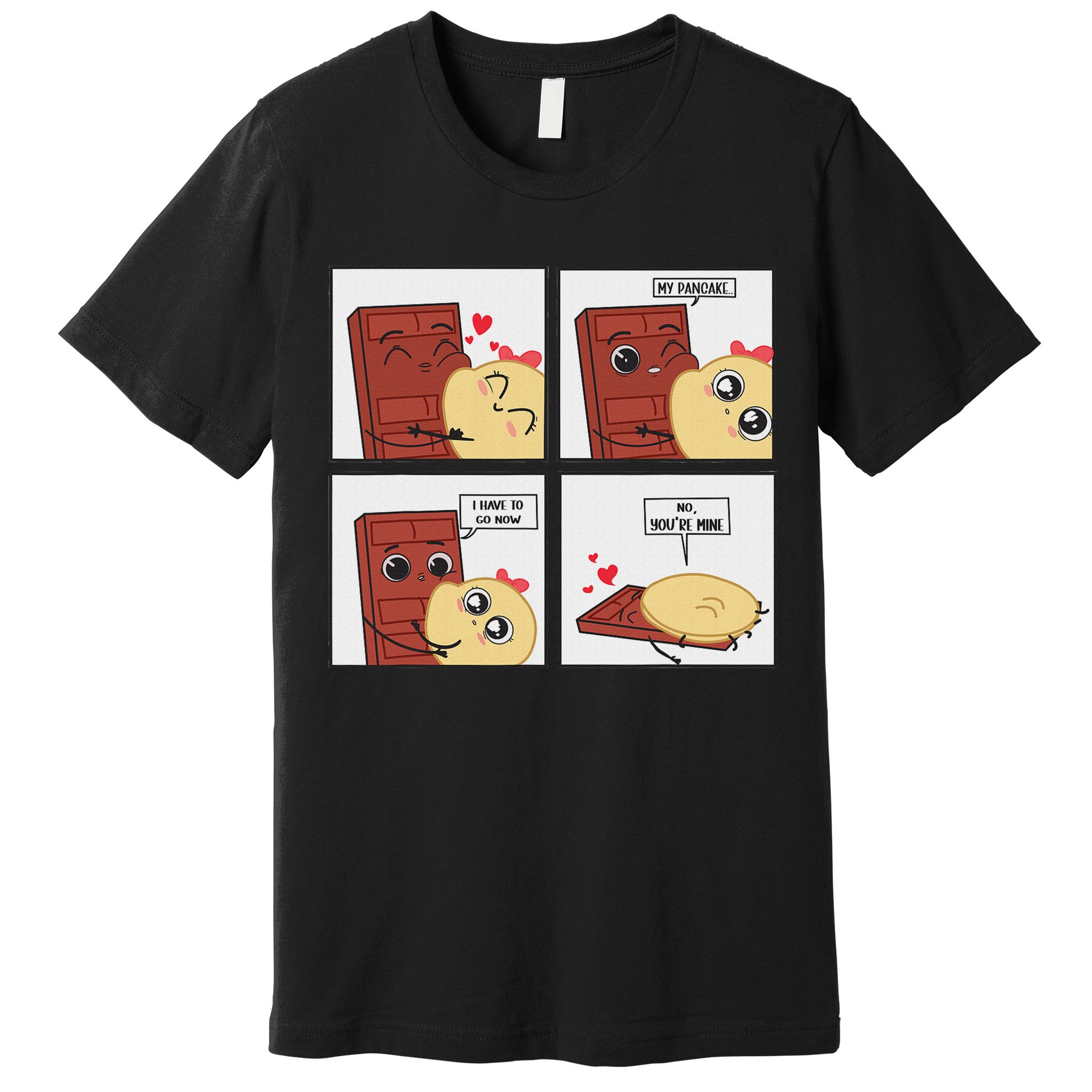 Funny Cute Couple Journey Choco And Pancake Romantic Lover Premium T-Shirt