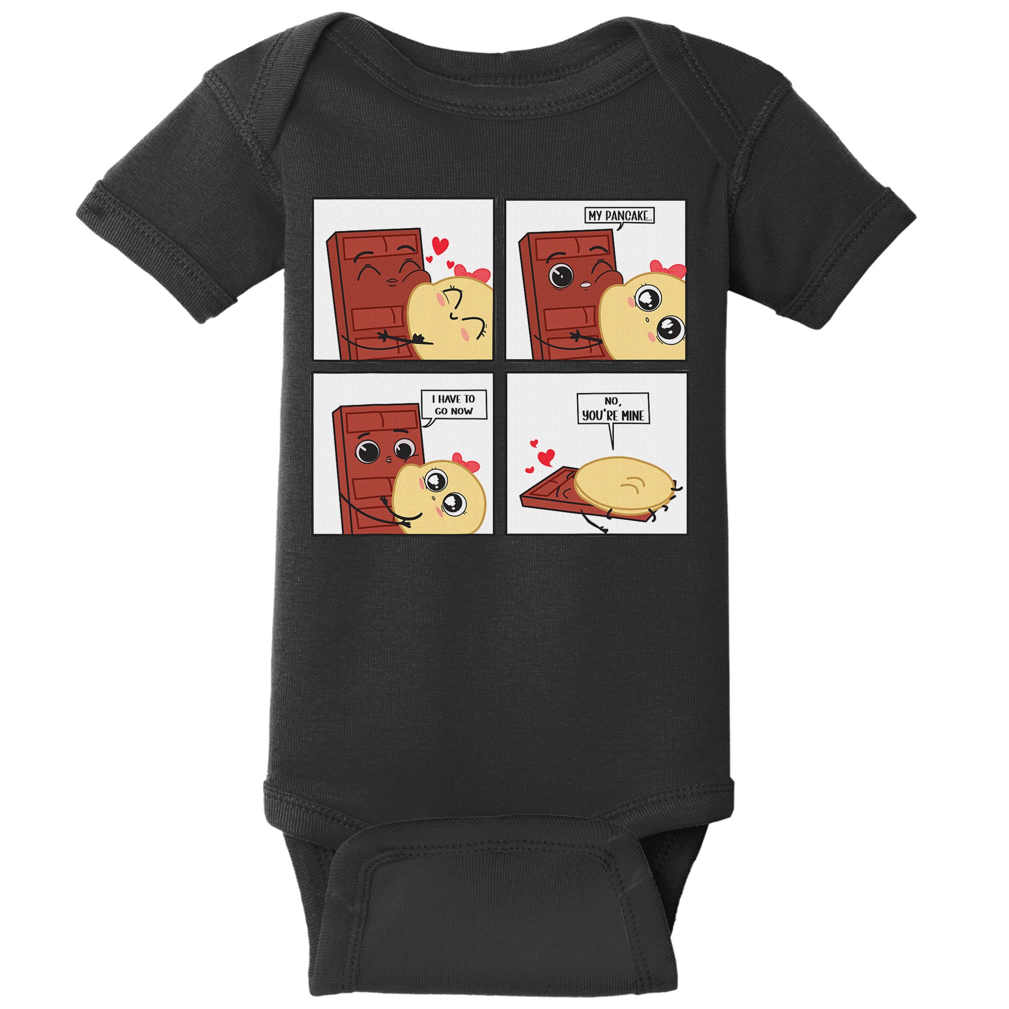 Funny Cute Couple Journey Choco And Pancake Romantic Lover Baby Bodysuit