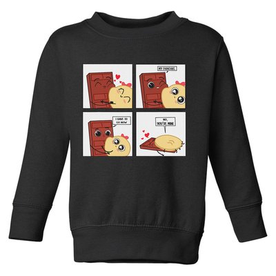 Funny Cute Couple Journey Choco And Pancake Romantic Lover Toddler Sweatshirt