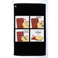 Funny Cute Couple Journey Choco And Pancake Romantic Lover Golf Towel