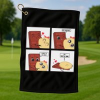 Funny Cute Couple Journey Choco And Pancake Romantic Lover Golf Towel