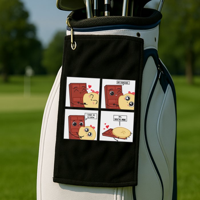 Funny Cute Couple Journey Choco And Pancake Romantic Lover Golf Towel