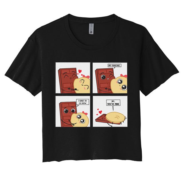 Funny Cute Couple Journey Choco And Pancake Romantic Lover Crop Top