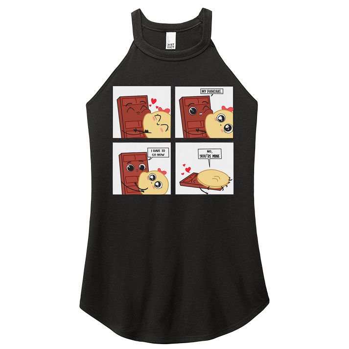 Funny Cute Couple Journey Choco And Pancake Romantic Lover Women's Perfect Tri Rocker Tank