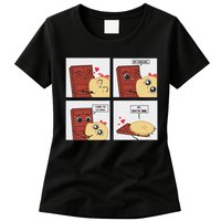 Funny Cute Couple Journey Choco And Pancake Romantic Lover Womens T-Shirt