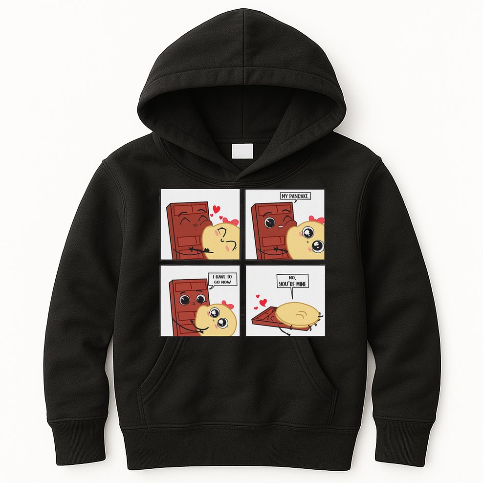 Funny Cute Couple Journey Choco And Pancake Romantic Lover Kids Hoodie