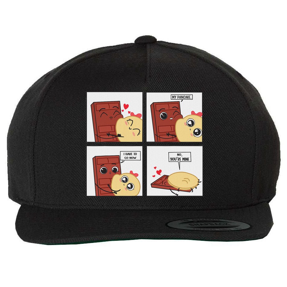 Funny Cute Couple Journey Choco And Pancake Romantic Lover Wool Snapback Cap