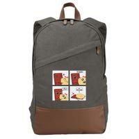 Funny Cute Couple Journey Choco And Pancake Romantic Lover Cotton Canvas Backpack