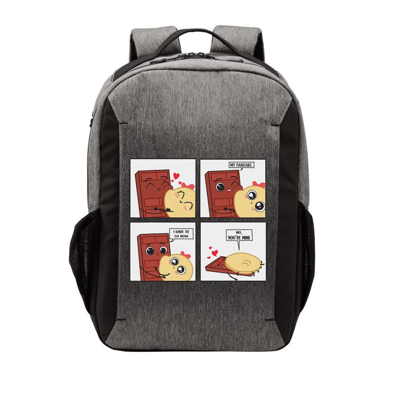 Funny Cute Couple Journey Choco And Pancake Romantic Lover Vector Backpack