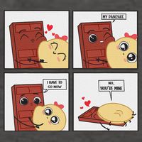 Funny Cute Couple Journey Choco And Pancake Romantic Lover Vector Backpack