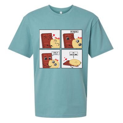 Funny Cute Couple Journey Choco And Pancake Romantic Lover Sueded Cloud Jersey T-Shirt