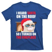 Funny Christmas Cat Hates Santa Grumpy Annoyed Cats Gift T-Shirt