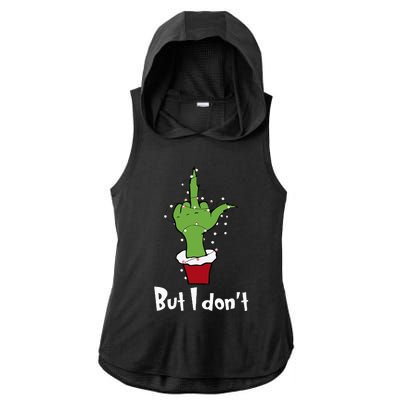 Funny Couple Christmas But I Don't Matching Couples Xmas Ladies PosiCharge Tri-Blend Wicking Draft Hoodie Tank