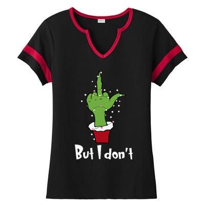 Funny Couple Christmas But I Don't Matching Couples Xmas Ladies Halftime Notch Neck Tee