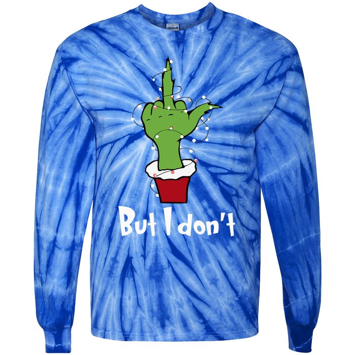 Funny Couple Christmas But I Don't Matching Couples Xmas Tie-Dye Long Sleeve Shirt