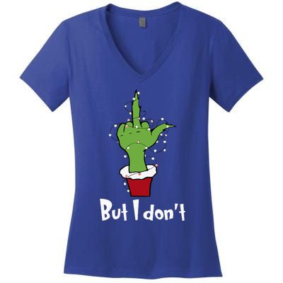 Funny Couple Christmas But I Don't Matching Couples Xmas Women's V-Neck T-Shirt