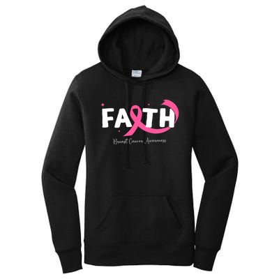 Faith Christian Cross Flower Breast Cancer Awareness Women's Pullover Hoodie